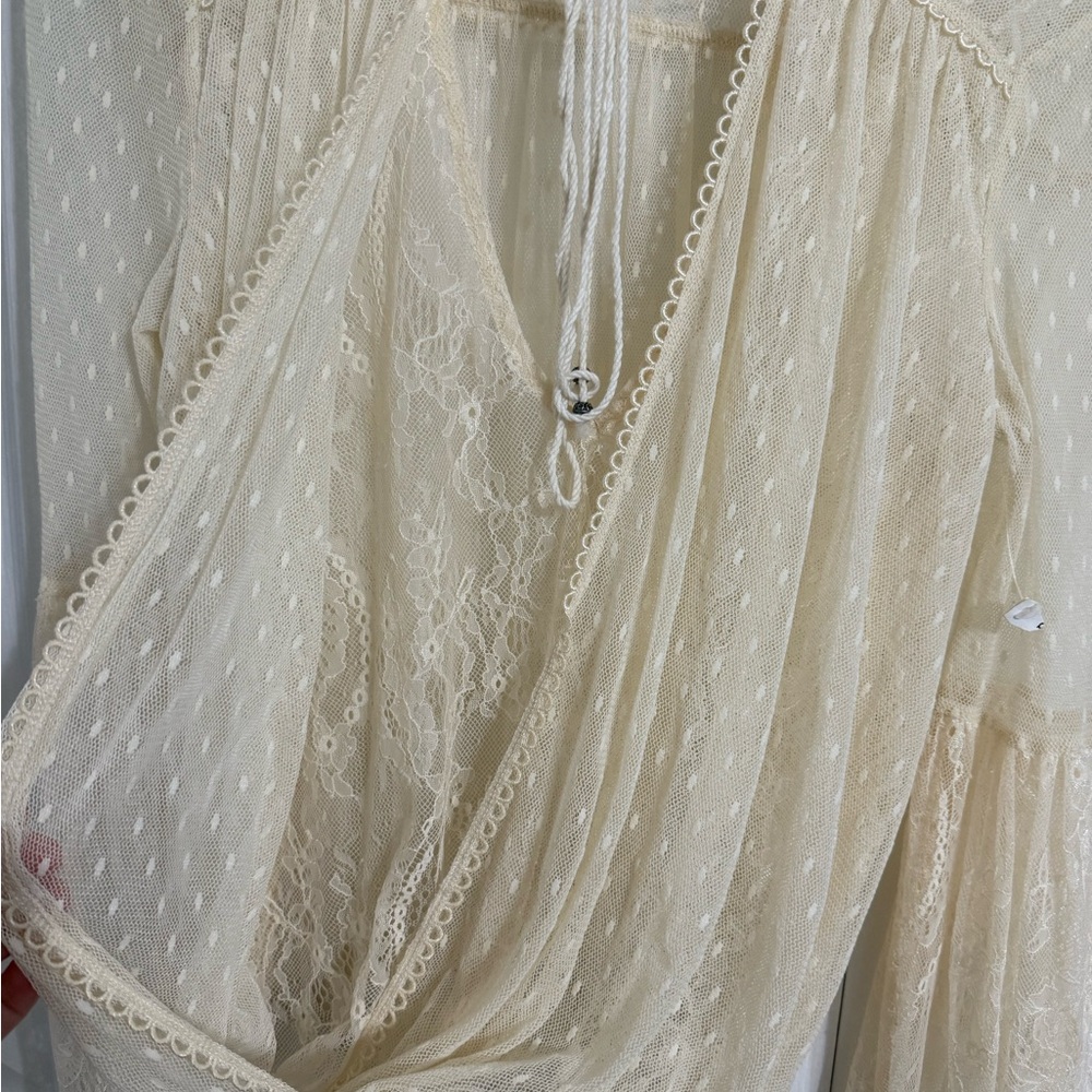 NWT Free People far away lace top ivory - Picture 4 of 10